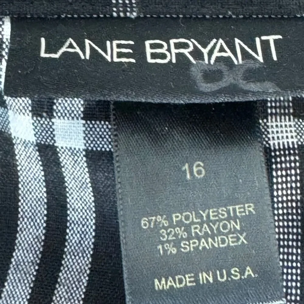 Lane Bryant Black/White Plaid Unlined Coat‎ Sz 16